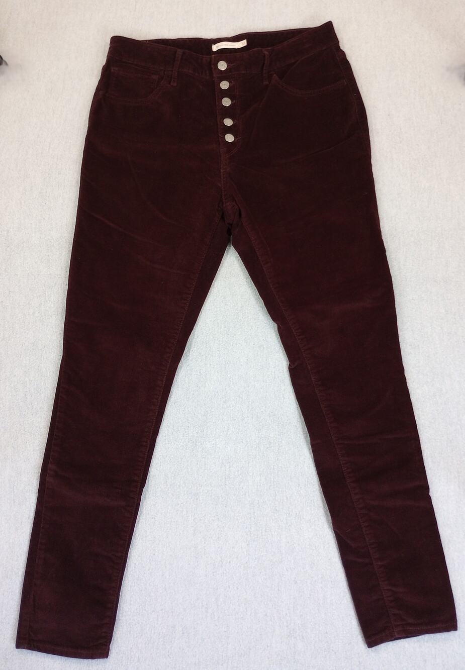 Levi’s 721 High Rise Skinny Corduroy Jeans Size 32 Maroon Excellent Condition